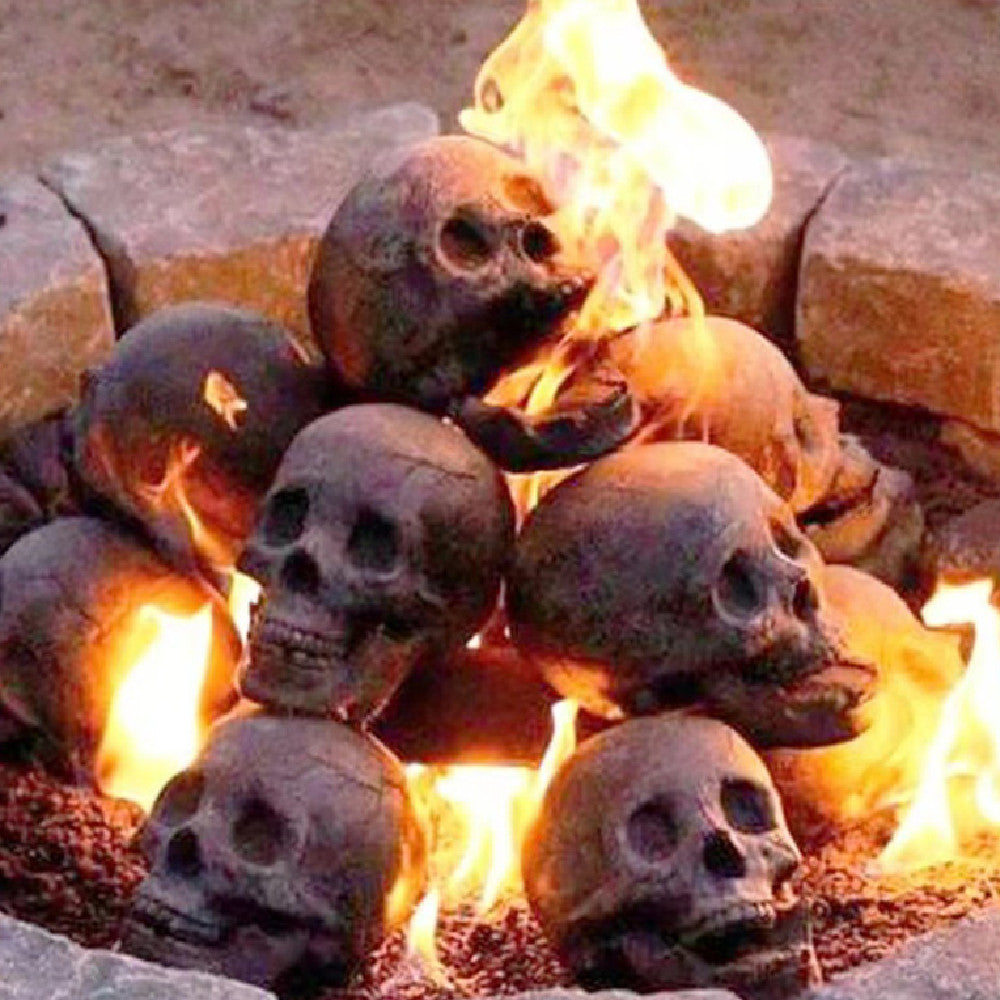 Skull Halloween Barbecue Fire Charcoal briquette