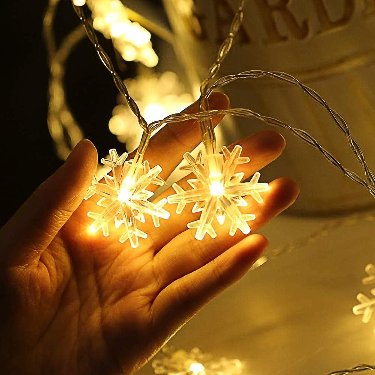 Snowflack Fairy Lights LED String Lights 2 Lighting Modes Decorative - 20Ft 40