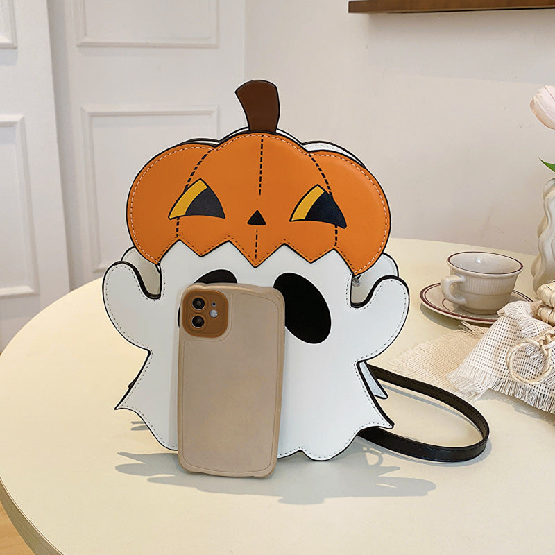 Halloween Shoulder Bags Creative 3D Cartoon Pumpkin Ghost Design Women Bag