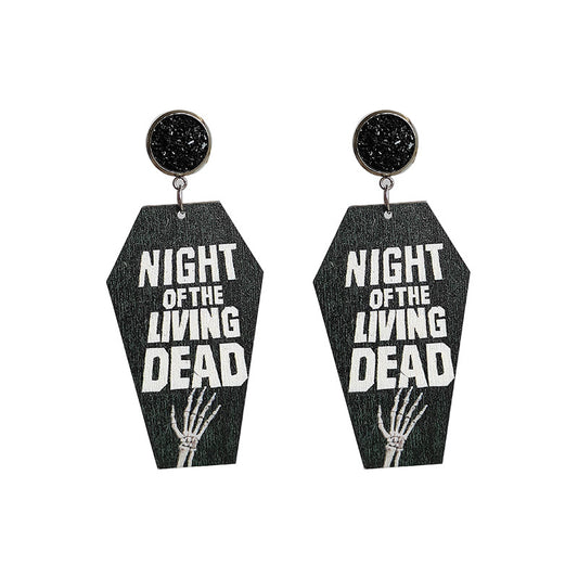 Halloween Horror Eardrop Grave Undead Bat Cross Coffin Earrings