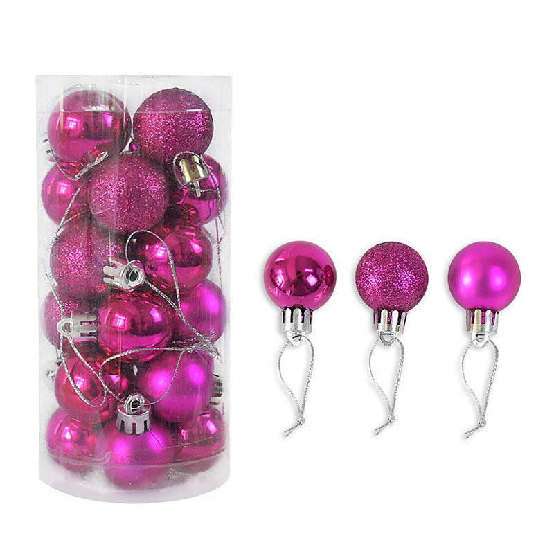 24pcs Bright Matte Christmas Balls - 3CM