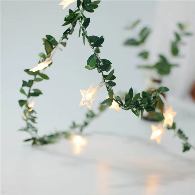 LED Light String Simulation Green Leaf Vine