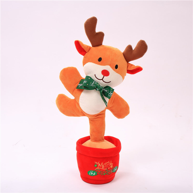 Early Education Electronic Dancing Christmas Plush Toy (Dances, Records, Glows, Sings)