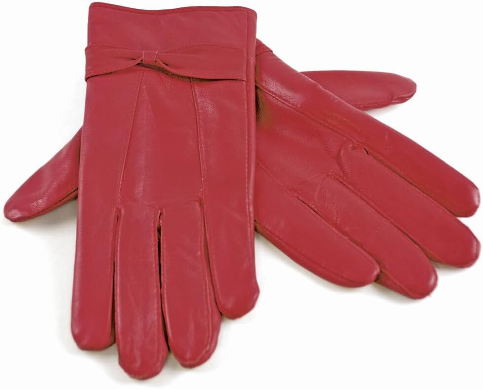 Women's Leather Lined Warm Winter Gloves Fleece Thermal Driving S/M M/L