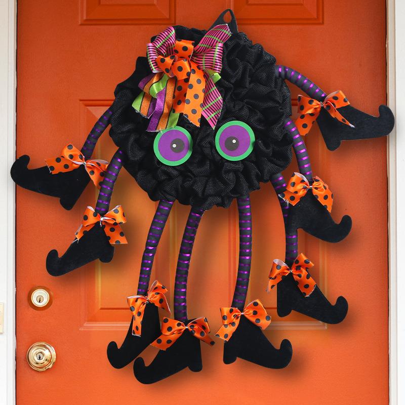 Creative Halloween Multi-legged Spider Door Hanging Wreath Party Decorations