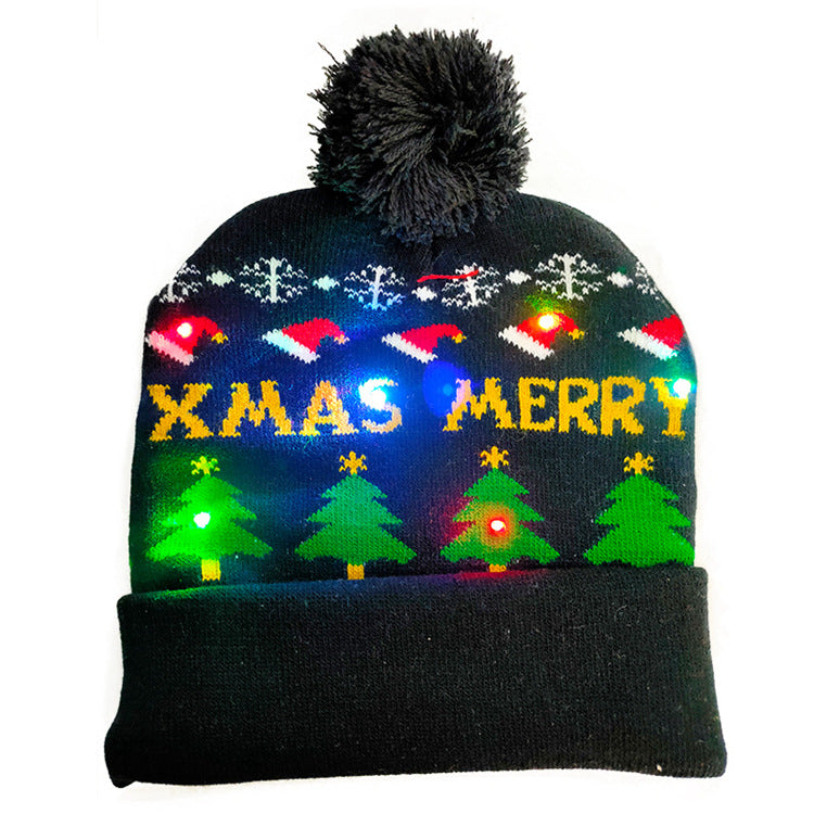 LED Christmas Hat Sweater Knitted Beanie