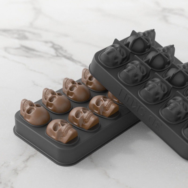 Skull Head Ice Checker Chocolate Mold