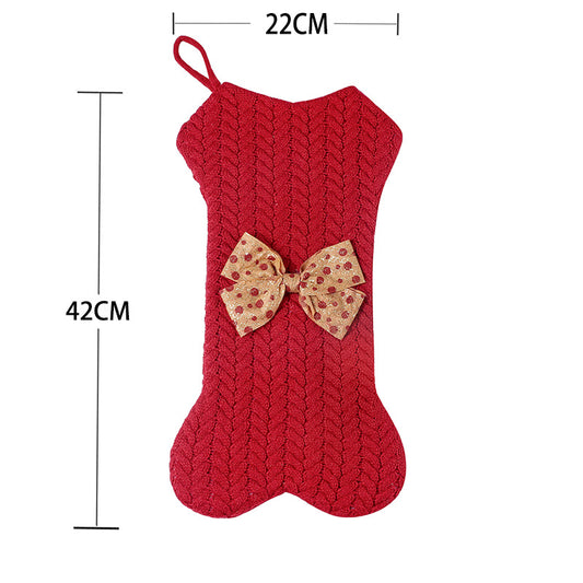 Christmas Decorations Knitting Wool Hanging Gift Bag