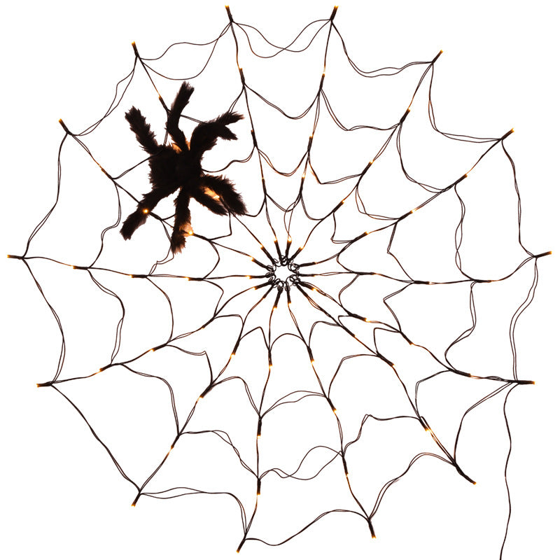 Halloween Led Spider Web String Light 5v Remote Control 8 Modes Net Mesh Decor Led Light