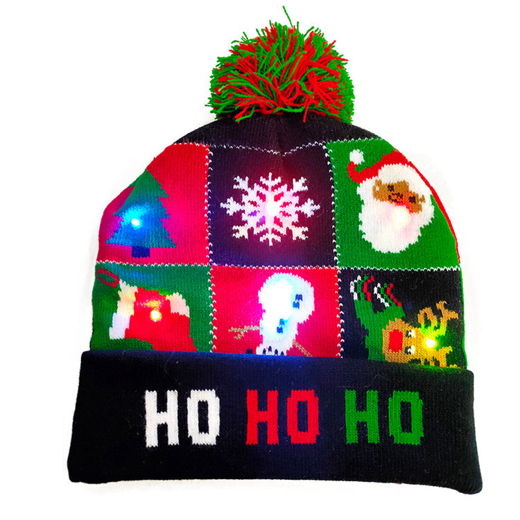 LED Christmas Hat Sweater Knitted Beanie