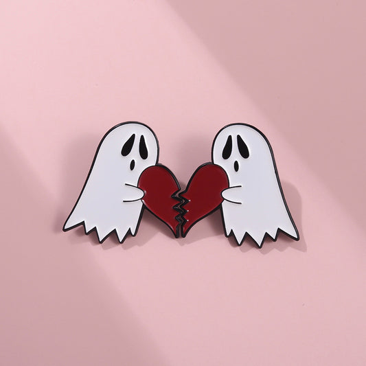 Creative Halloween Couple Breastpin Metal Emblem Ghost Love New Neckpin