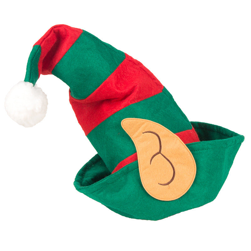 Red And Green Striped Hat Christmas Party Decoration