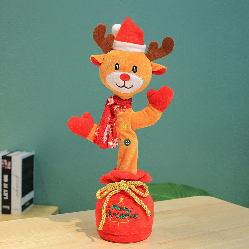 Early Education Electronic Dancing Christmas Plush Toy (Dances, Records, Glows, Sings)