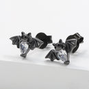 Black Vampire Gothic Bat Stud Earrings European And American Halloween Accessories