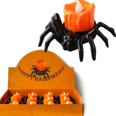 Halloween Festival Battery Operated Spider Candle Lamp Holder Ornament