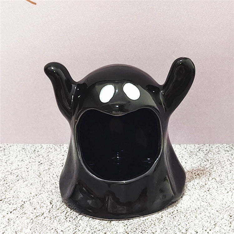 Halloween Ghost Festival Ceramic Craft Ornament Candle holder