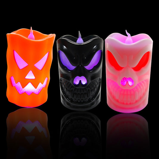 Halloween Flameless Candle Light LED Colourful Candlestick Table Decoration