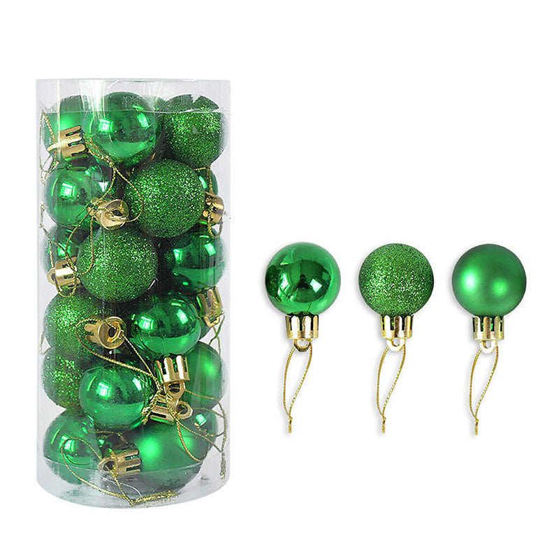 24pcs Bright Matte Christmas Balls - 3CM