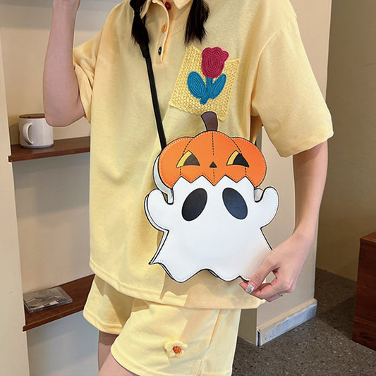 Halloween Shoulder Bags Creative 3D Cartoon Pumpkin Ghost Design Women Bag