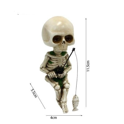 Halloween Fishing Skeleton Decoration Ornament