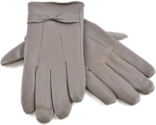 Women's Leather Lined Warm Winter Gloves Fleece Thermal Driving S/M M/L