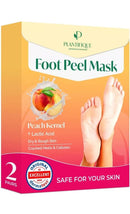 Foot Peel Mask with Peach by Plantifique - 2 Pack Foot Mask Dermatological