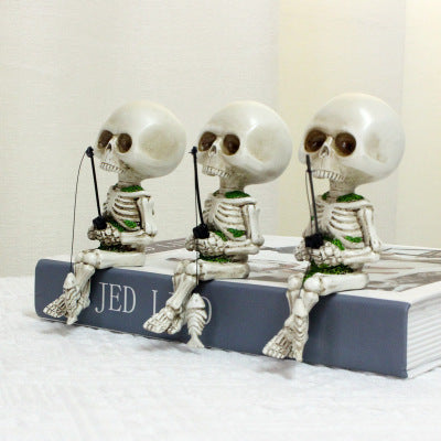 Halloween Fishing Skeleton Decoration Ornament