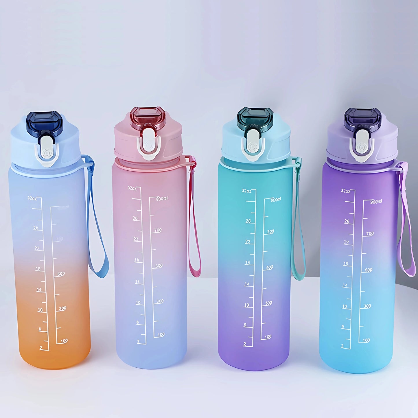 900ml Sports Water Bottle with Time Marker