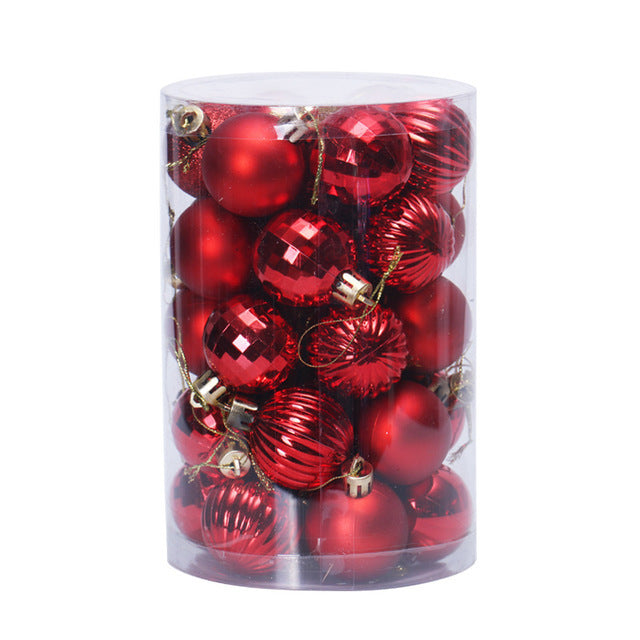 34 Christmas Tree Decoration Ball Set 4cm Ornaments