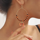 Halloween Pumpkin Skull Bat Earrings Set