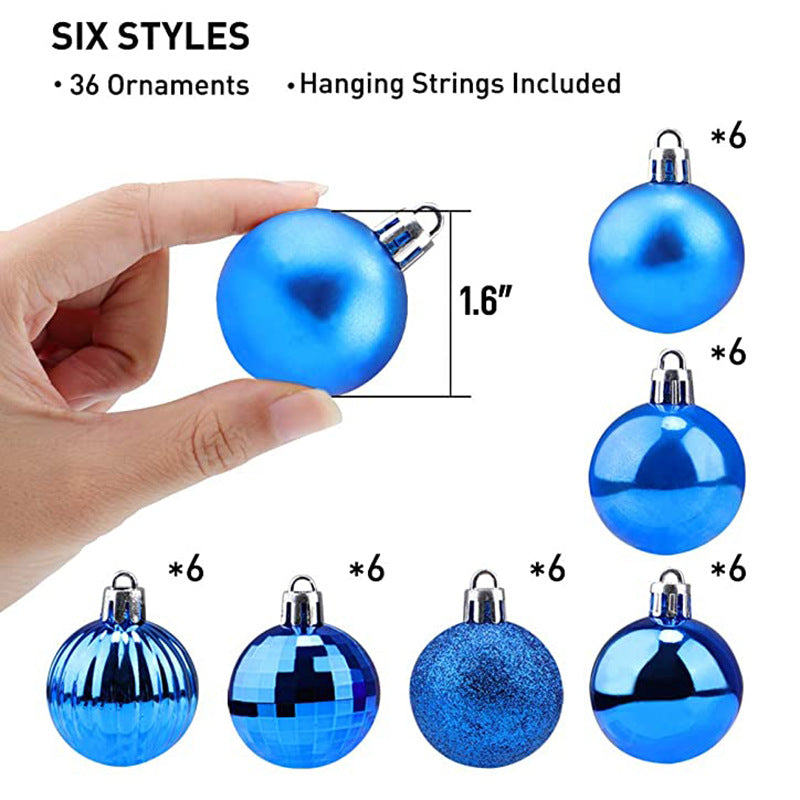 36 PCs Christmas Tree Decoration Colour Ball Set