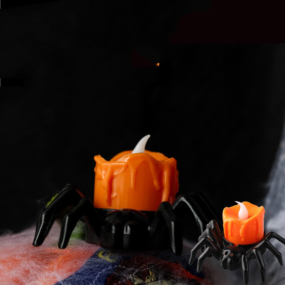 Halloween Festival Battery Operated Spider Candle Lamp Holder Ornament