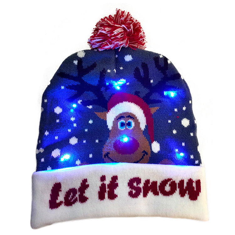 LED Christmas Hat Sweater Knitted Beanie