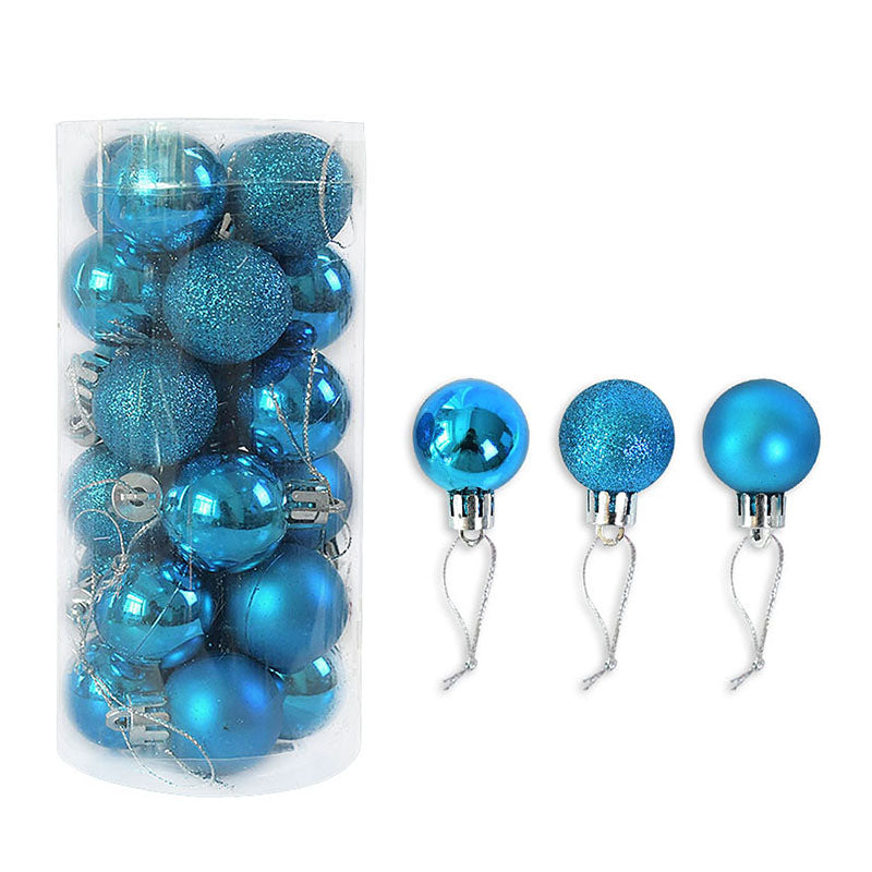 24pcs Bright Matte Christmas Balls - 3CM