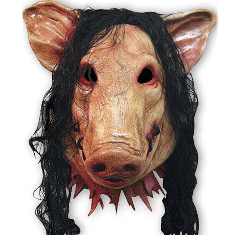 Animal Headgear Horror Douyin  Children Chainsaw Horror Pig Bajie Mask With Hair Pig Head Mask