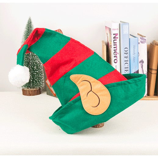 Red And Green Striped Hat Christmas Party Decoration