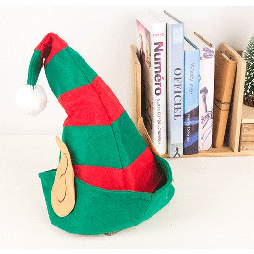 Red And Green Striped Hat Christmas Party Decoration