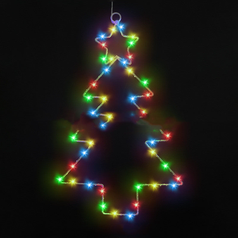 Wrought Iron Christmas Tree Shaped Lantern with Light