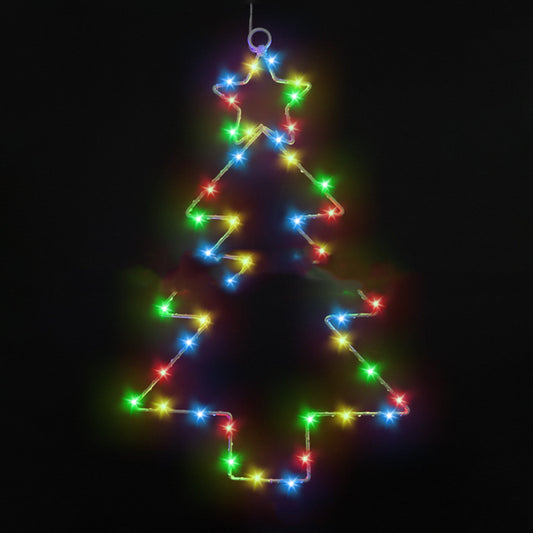 Wrought Iron Christmas Tree Shaped Lantern with Light