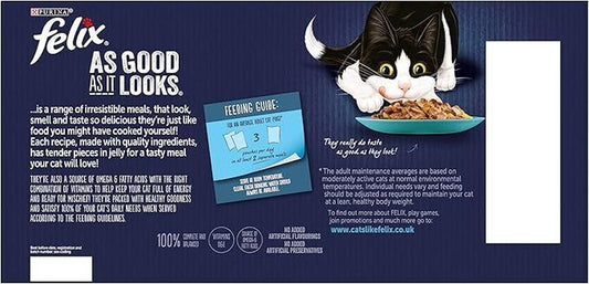 144 X 100G Felix Wet Cat Food as Good as It Looks Ocean Feasts Selection Jelly