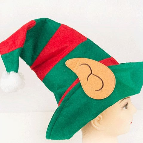 Red And Green Striped Hat Christmas Party Decoration