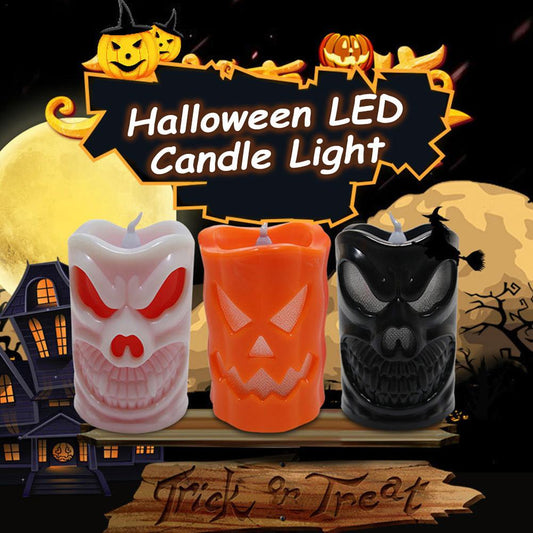 Halloween Flameless Candle Light LED Colourful Candlestick Table Decoration