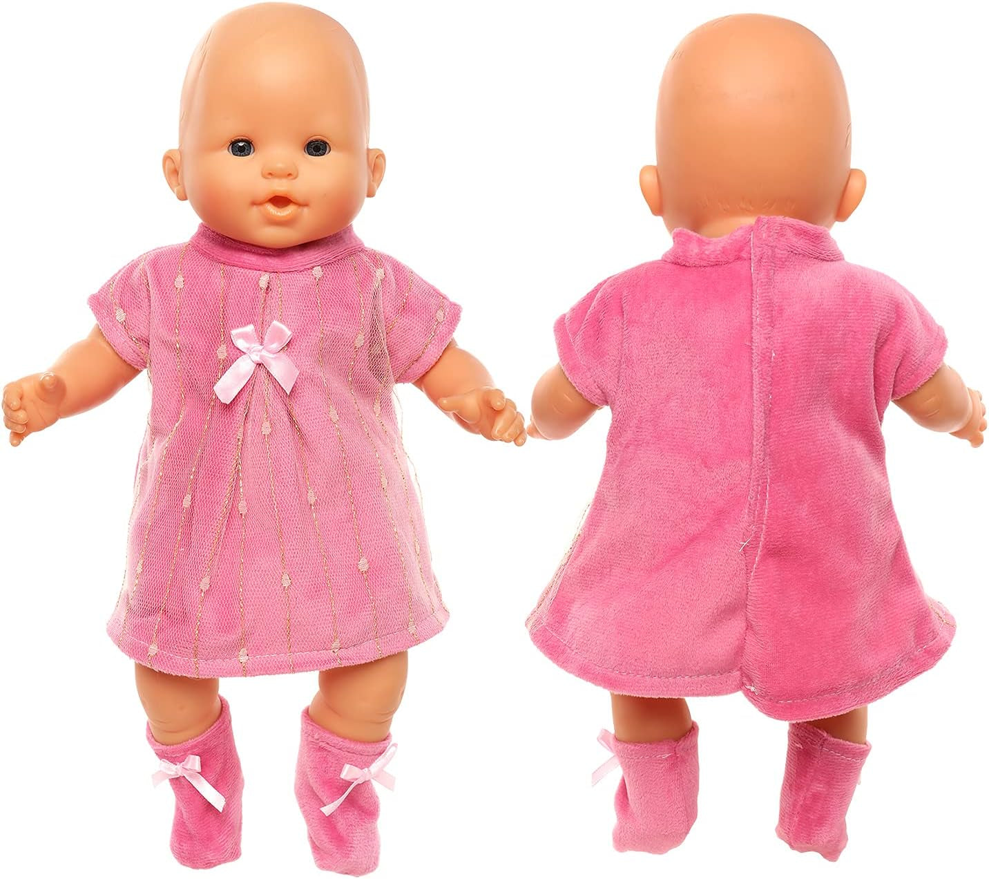  New Born Baby Doll Dress Miunana Sweet Clothes Dress Coat Socks For 35-43 cm