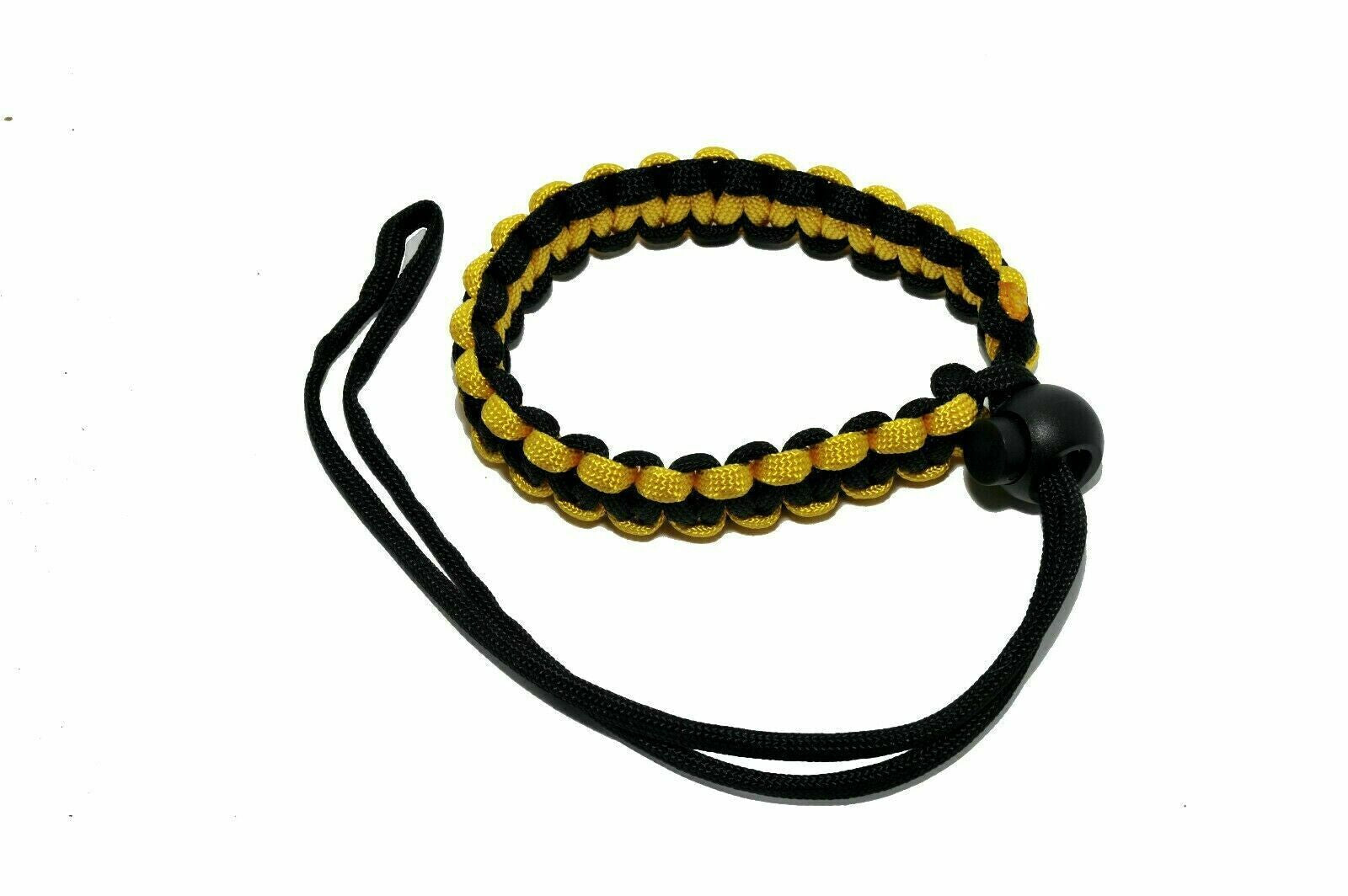 Kood Paracord Camera Wrist Braided Camera Strap in Black & Yellow