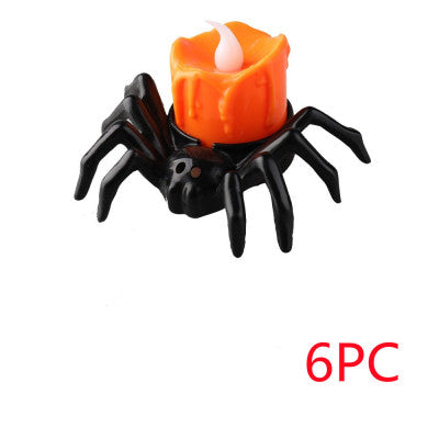 Halloween Festival Battery Operated Spider Candle Lamp Holder Ornament