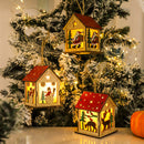 Christmas Tree Luminous Wooden Pendant Festive Decoration