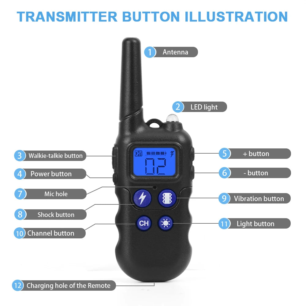 Dog Training Collar with Walkie-Talkie (2000 meters)