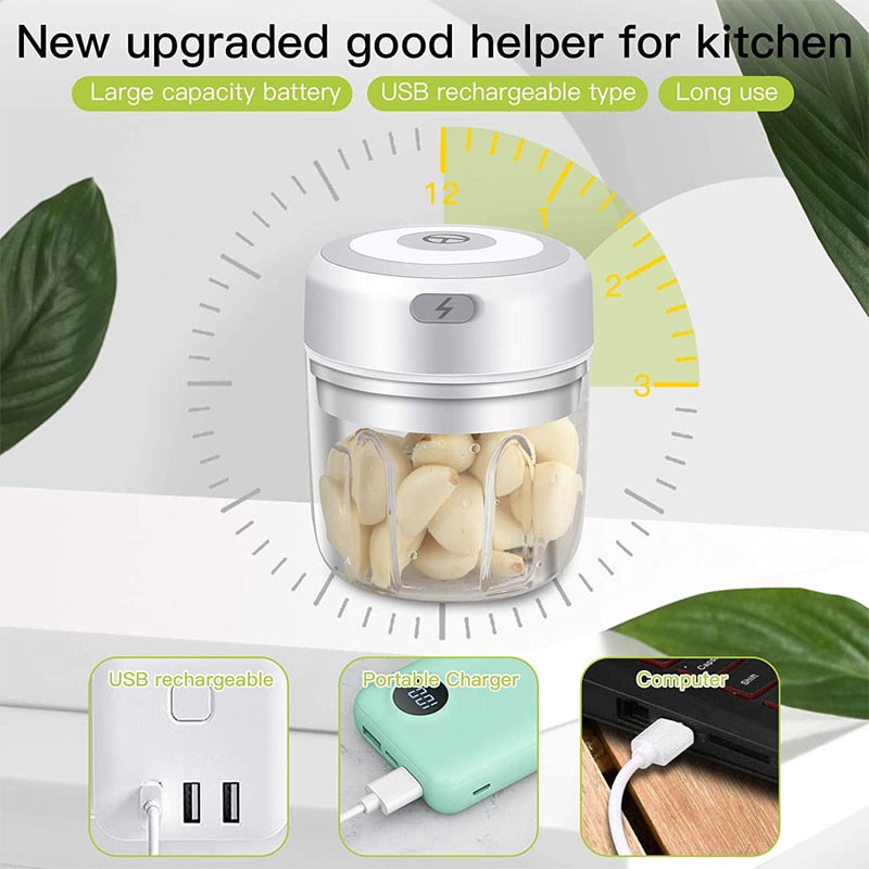 100/250ML Powerful Mini Electric Garlic/Vegetable Chopper Blender