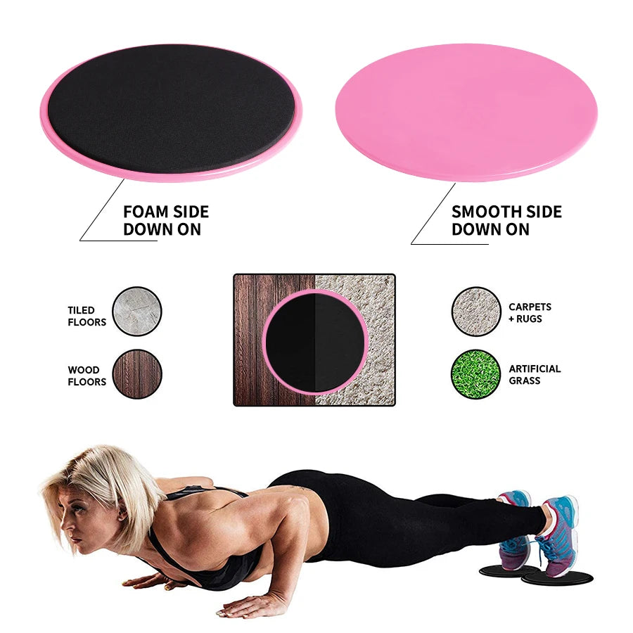 2PCS Fitness Core Sliders Exercise Gliding Discs