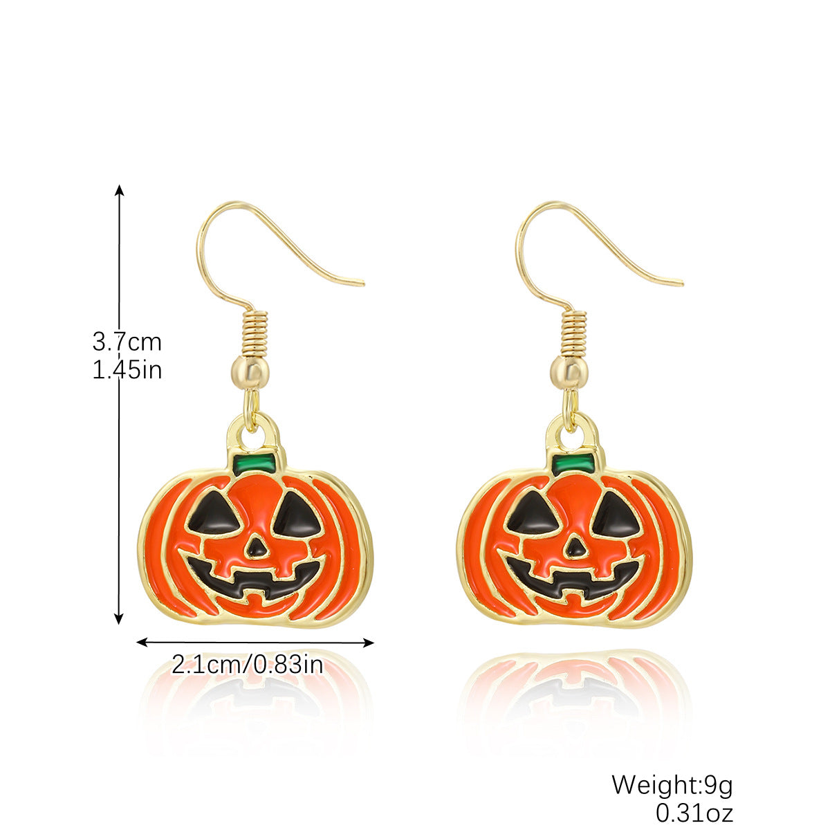 Halloween Pumpkin Skull Bat Earrings Set